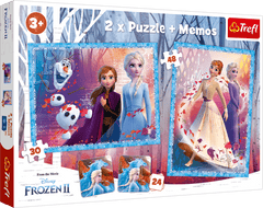 Puzzle 2w1 + memos Tajemnicza kraina Frozen 2 90814