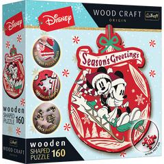 Puzzle160 drewniane konturowe Świąteczna przygoda Mickey i Minni 20192