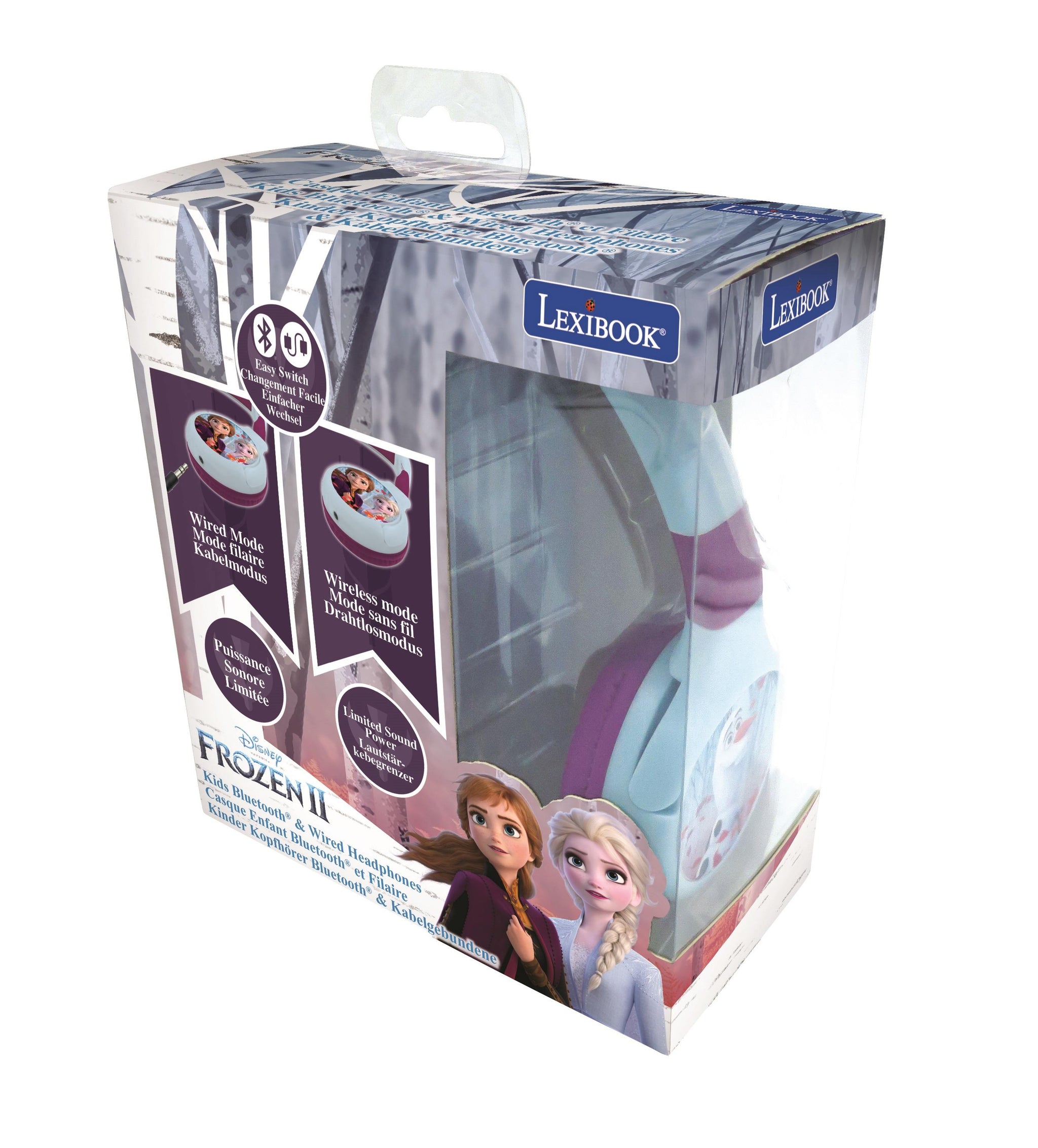 Składane słuchawki Frozen 2 w 1 Bluetooth i przewodowe z zabezpieczeniem głośności dla dzieci HPBT010FZ