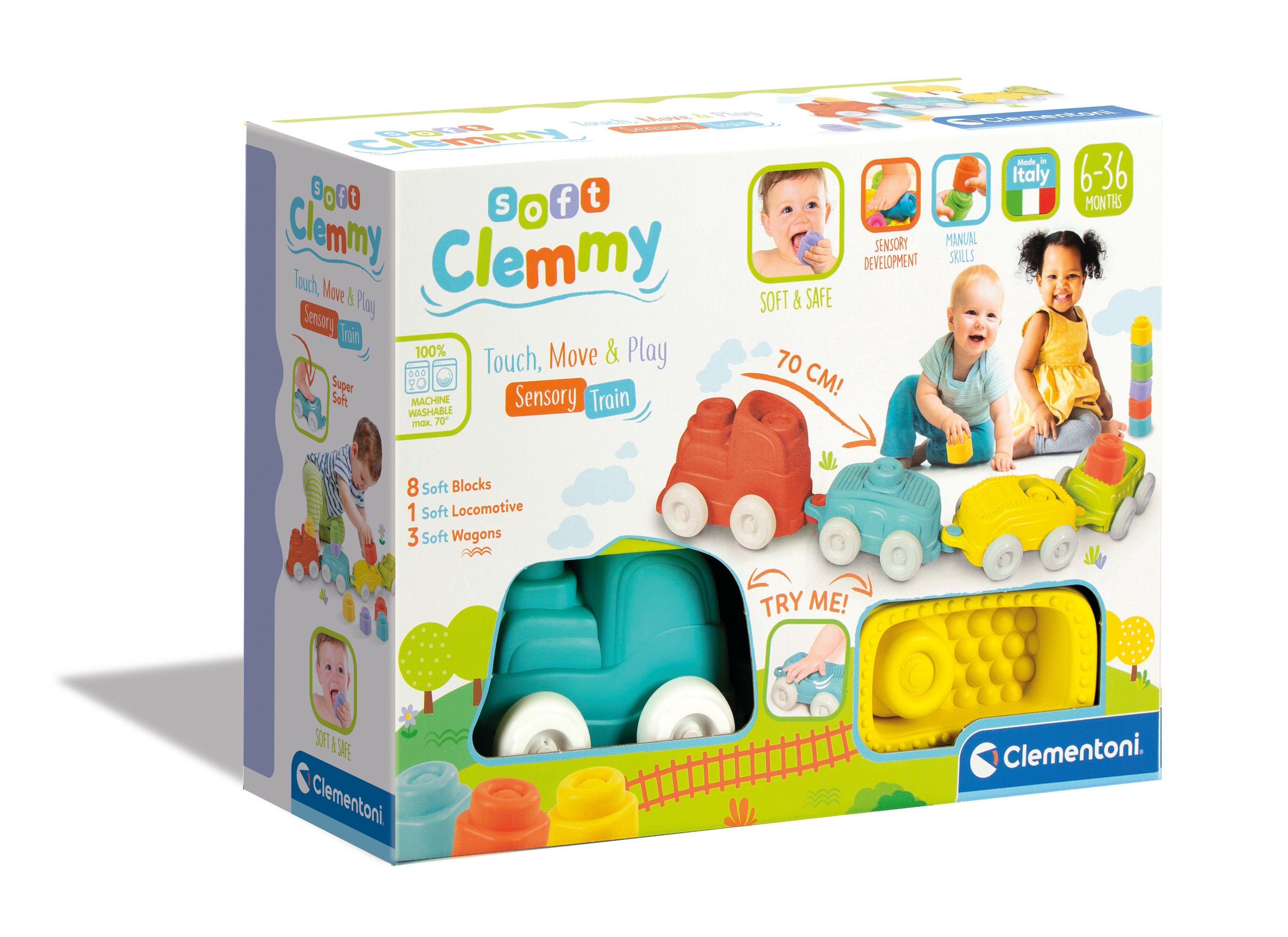 Klocki miękkie clemmy Sensoryczny pociąg 17424