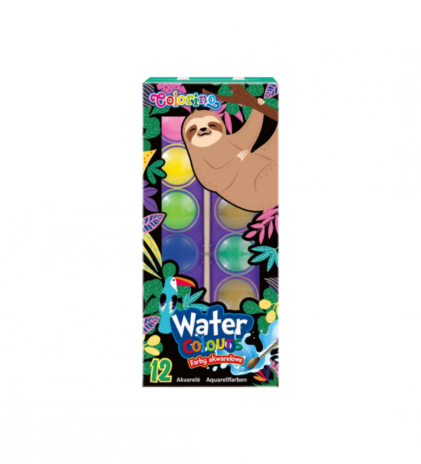 Farby akwarelowe mała pastylka Colorino wildkid 12 kolorów