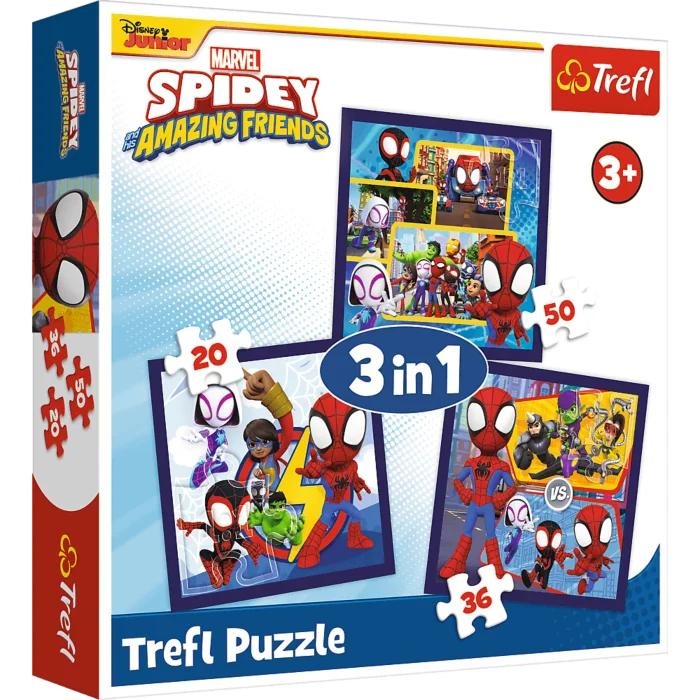 PUZZLE 3w1 Pająki i dinozaury 34892