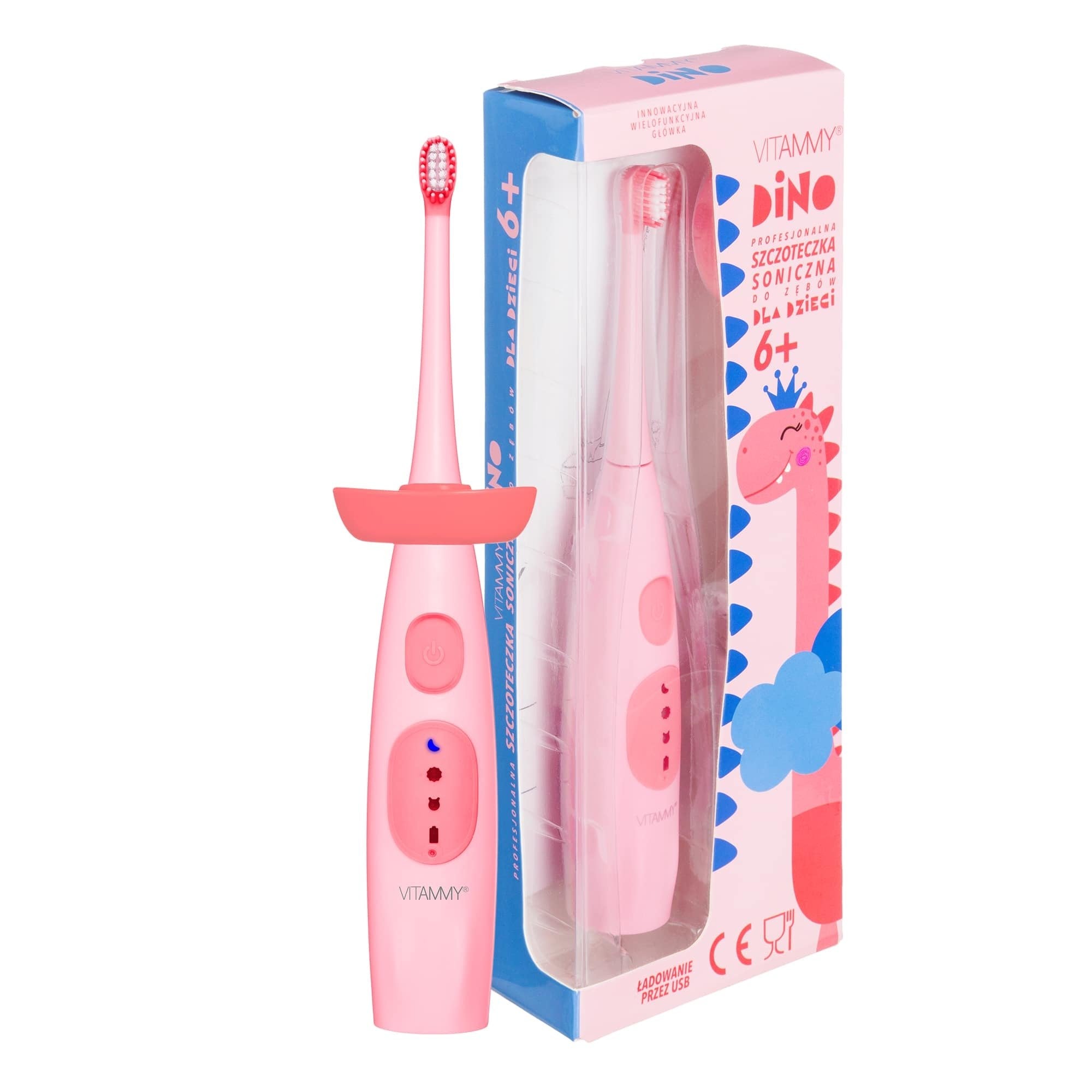 Szczoteczka soniczna dla dzieci VITAMMY Dino pink