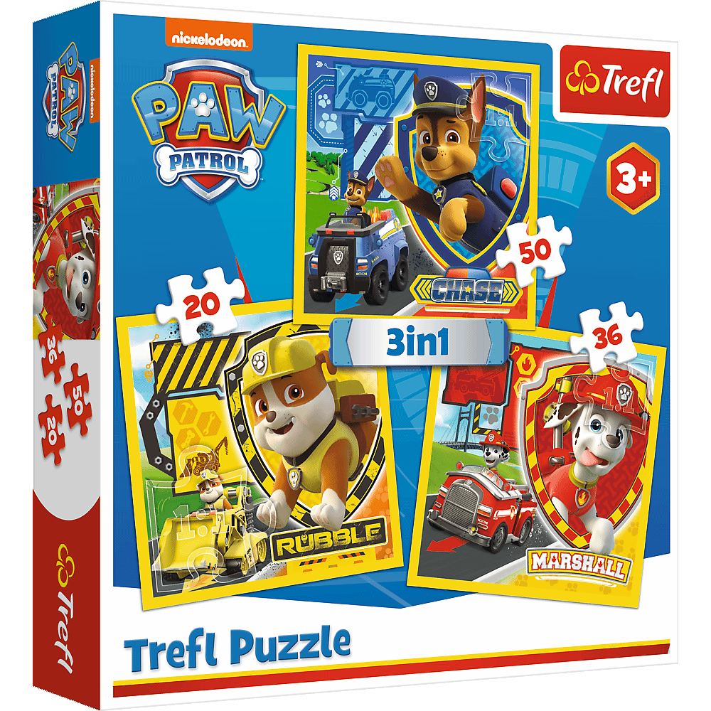 Puzzle 3w1 (20,36,50) Mrshall Rubble i Chase Psi Patrol 34839