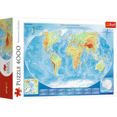 Puzzle 4000 Wielka mapa fizyczna świata 45007