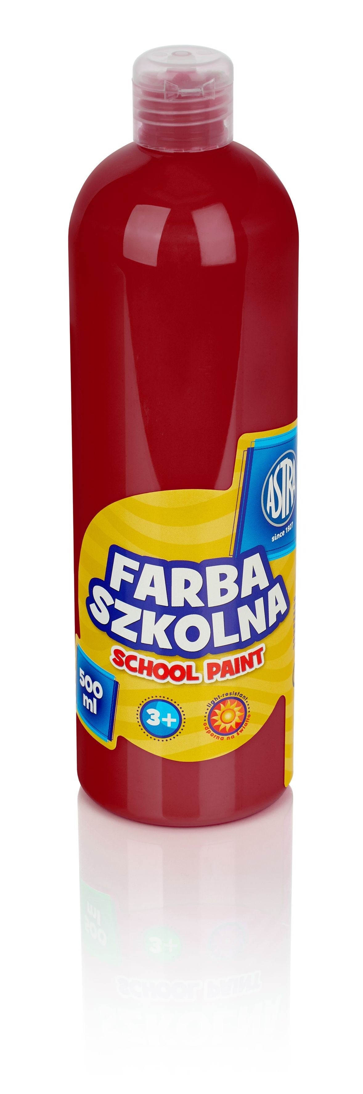 Farba szkolna Astra 500 ml czerwona ciemna