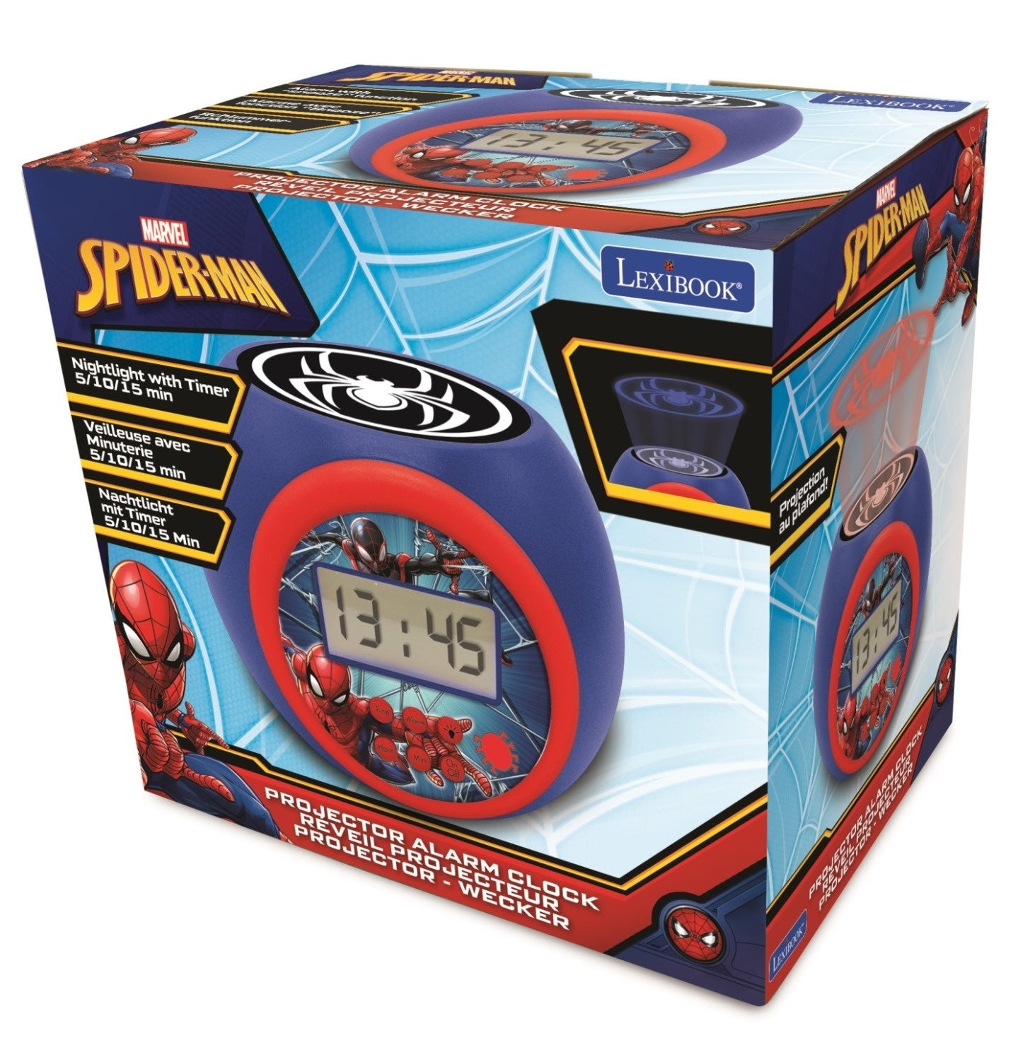 Budzik cyfrowy Spider-Man z projektorem i timerem RL977SP