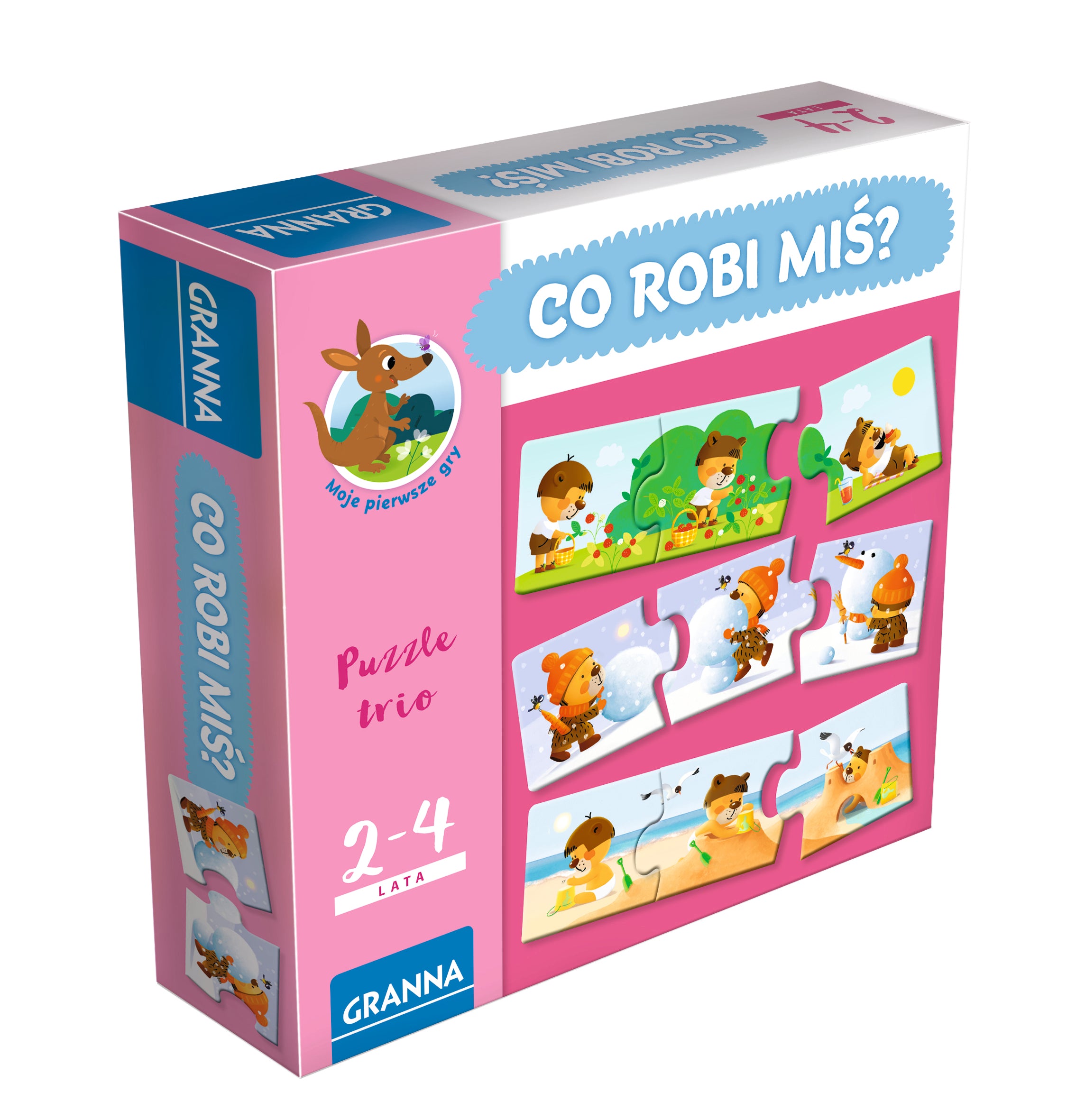 Puzzle Trio co robi miś