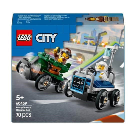 LEGO City Zestaw wyścigówek samolot kontra łóżko szpitalne 60459