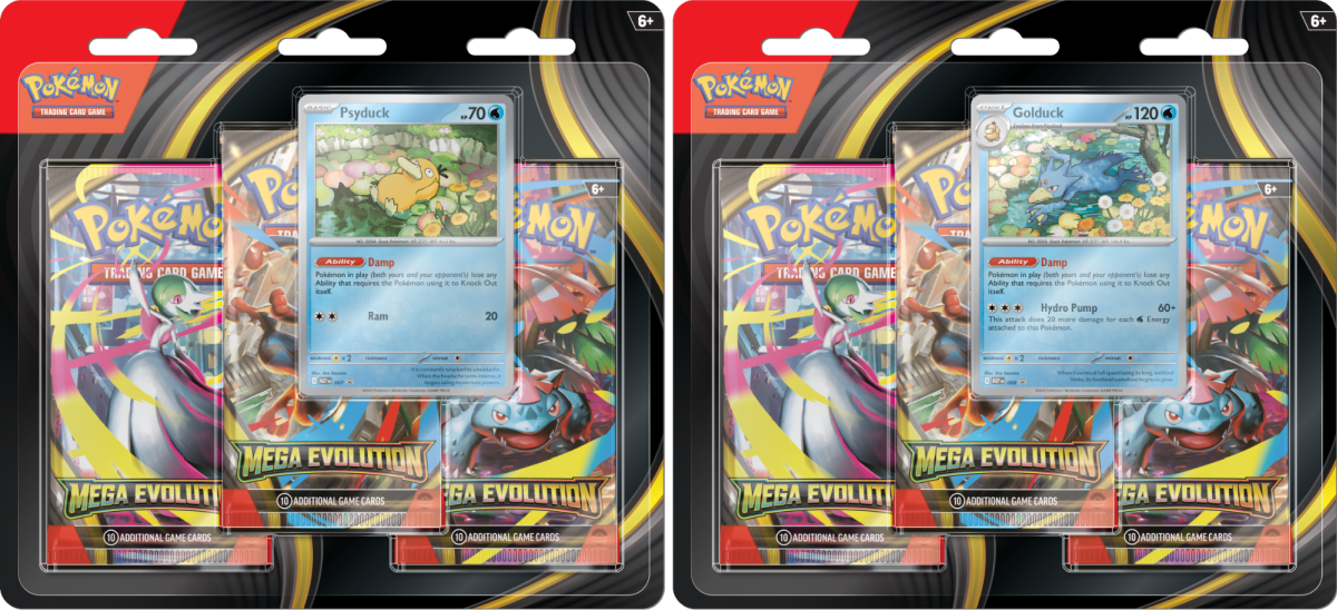 Pokemon TCG Mega Evolution Psyduck/Golduck 3-Pack blister 1szt.mix