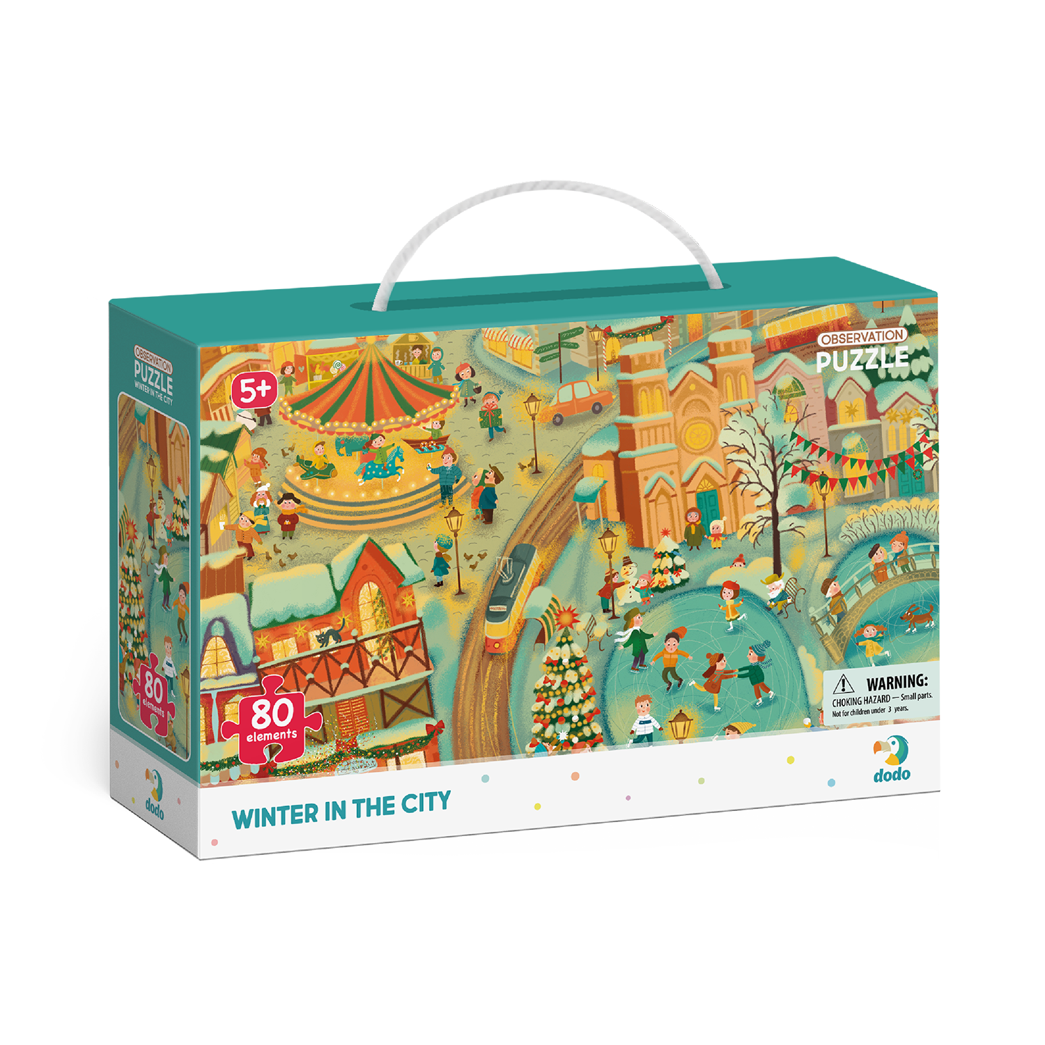 Puzzle 80 obserwacyjne Zima w mieście DOP300352