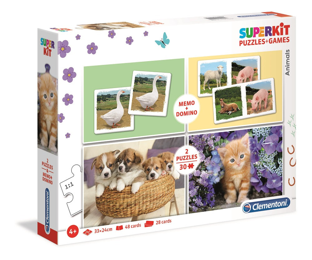 Puzzle 2w1 memo domino Animals superkit 20240