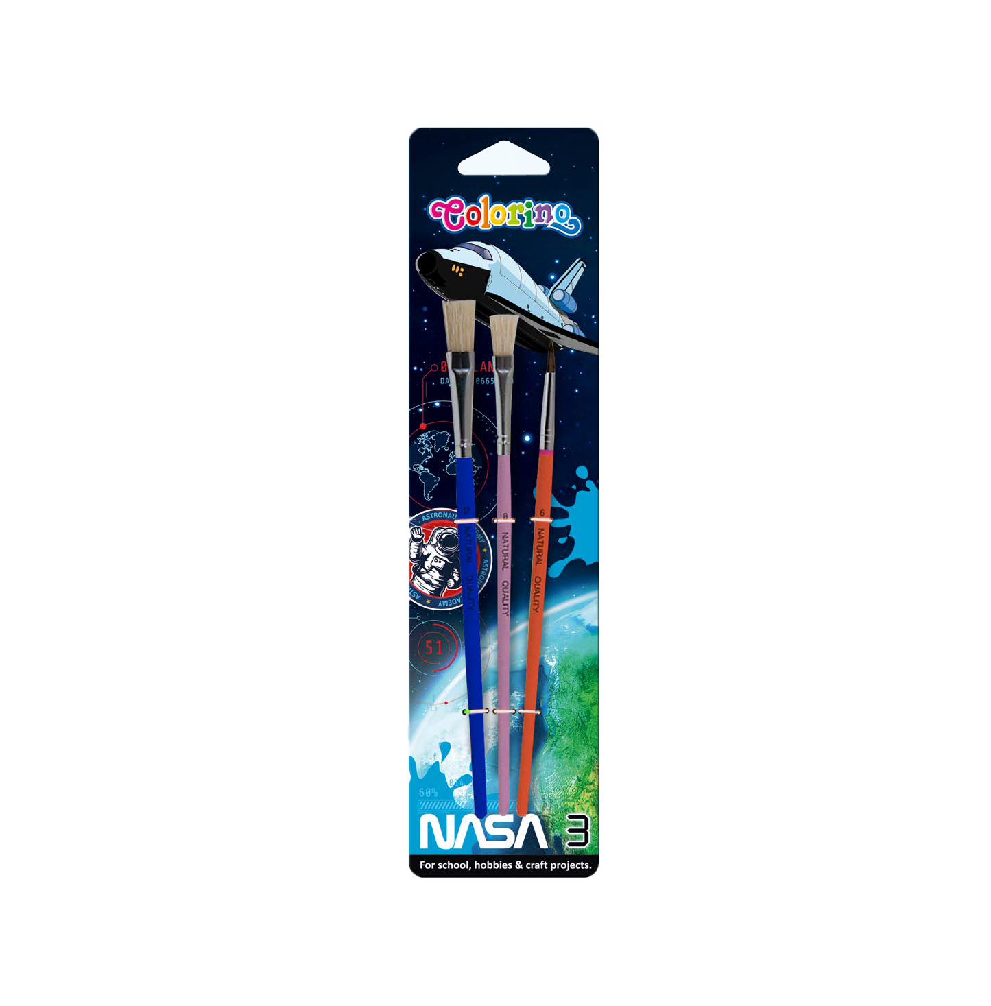 Pędzelki szkolne CP Colorino 3 sztuki nasa