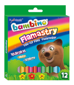 Flamastry brokatowe Bambino 12 kolorów