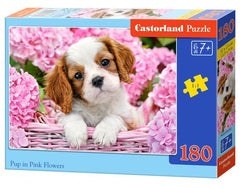 Puzzle 180 Piesek w koszyku B-018185