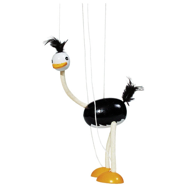 Marionetka Struś drewniana