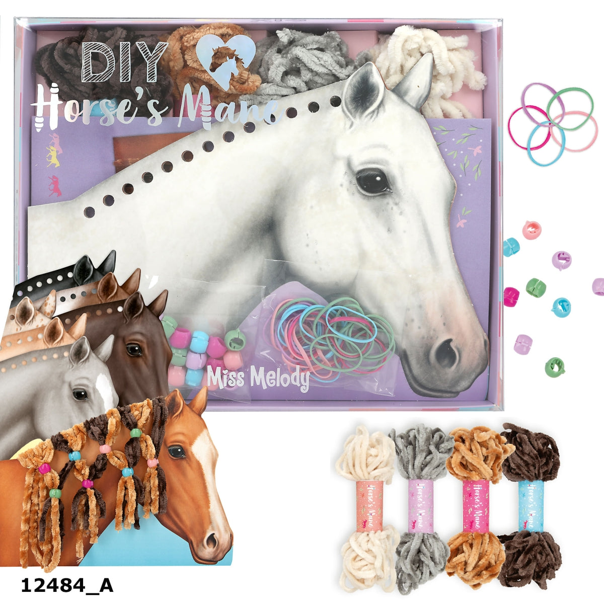 Zestaw do ozdabiania grzywy włóczką Diy Miss Melody 12484A