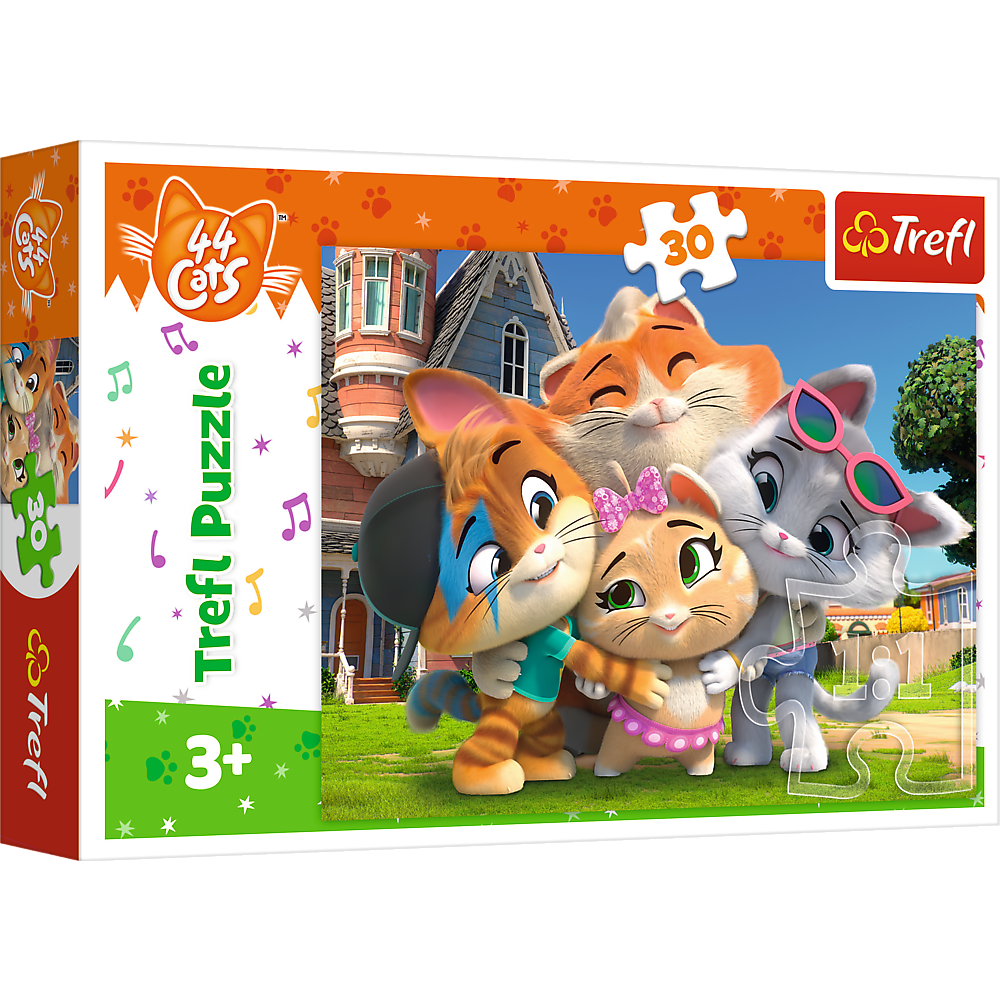 Puzzle 30 Przyjaźń w kociej krainie 44 Cats 18288