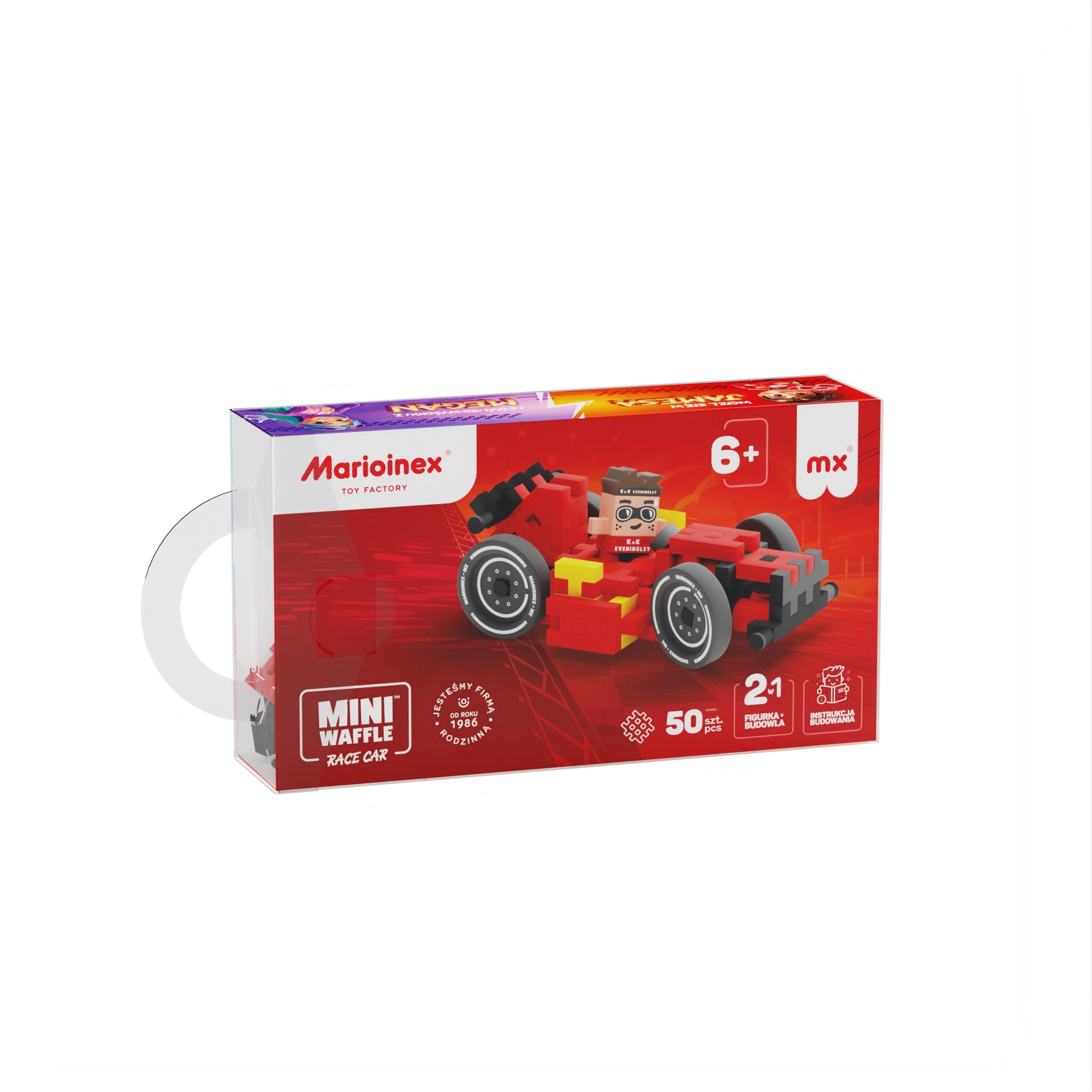 Klocki konstrukcyjne mini Red Race Car James 50 elementów