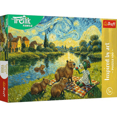Puzzle 100 Rodzina Treflików  Karmiąc Kapibary 16563