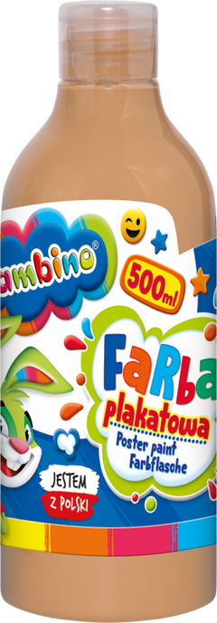 Farba plakatowa 500ml BAMBINO w butelce cielista
