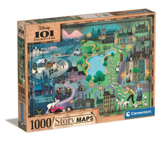 Puzzle 1000 Story maps 101 Dalmatyńczyków 39665