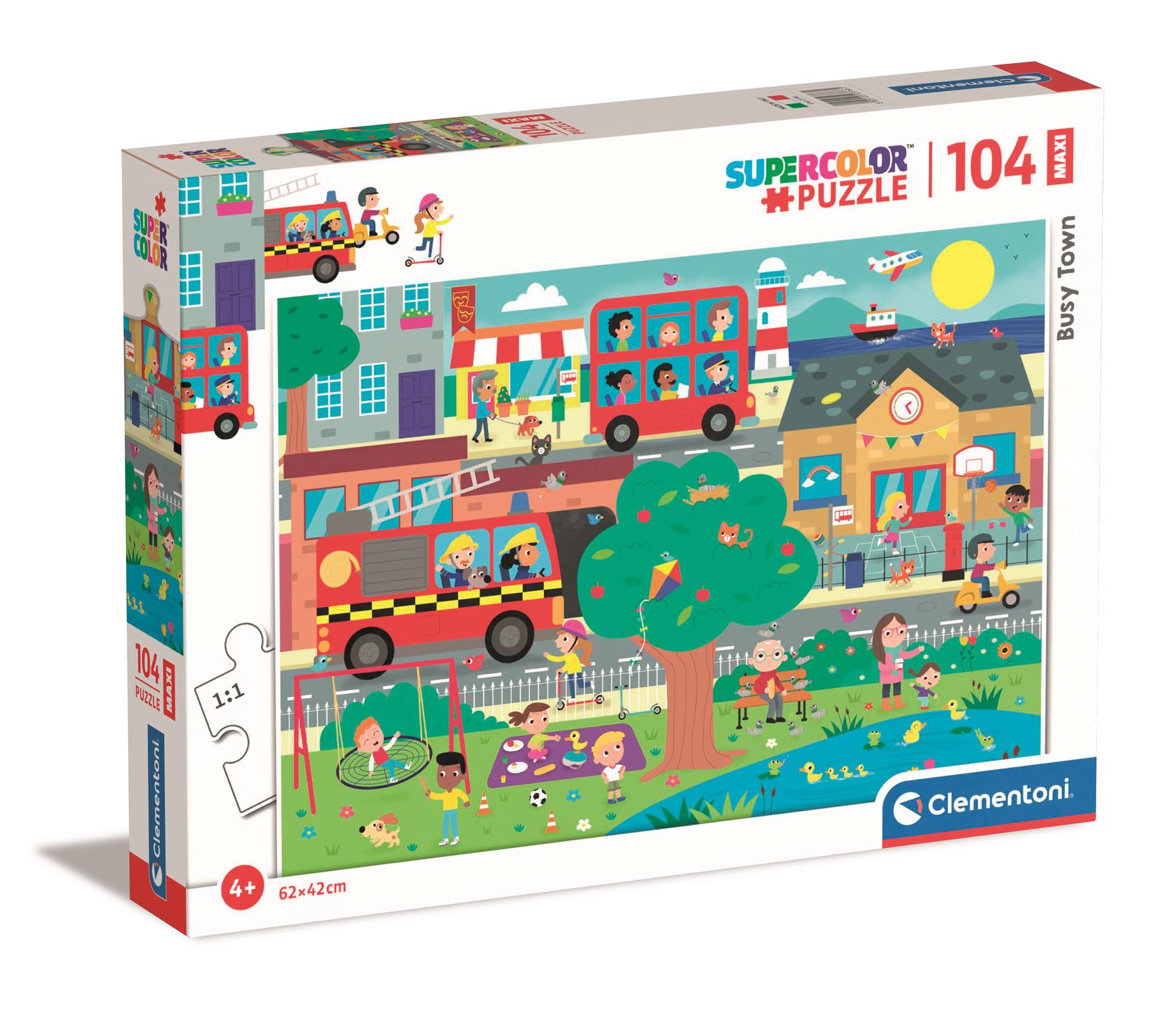 Puzzle 104 maxi super kolor Busy town 23766