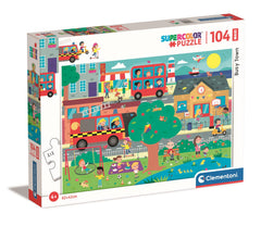 Puzzle 104 maxi super kolor Busy town 23766