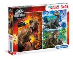 Puzzle 3w1 super kolor Jurassic world 25250