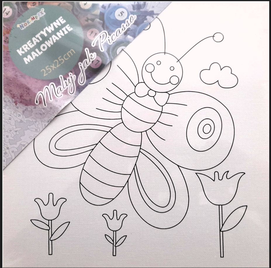 Obrazy do malowania Motylek  25cmx25cm
