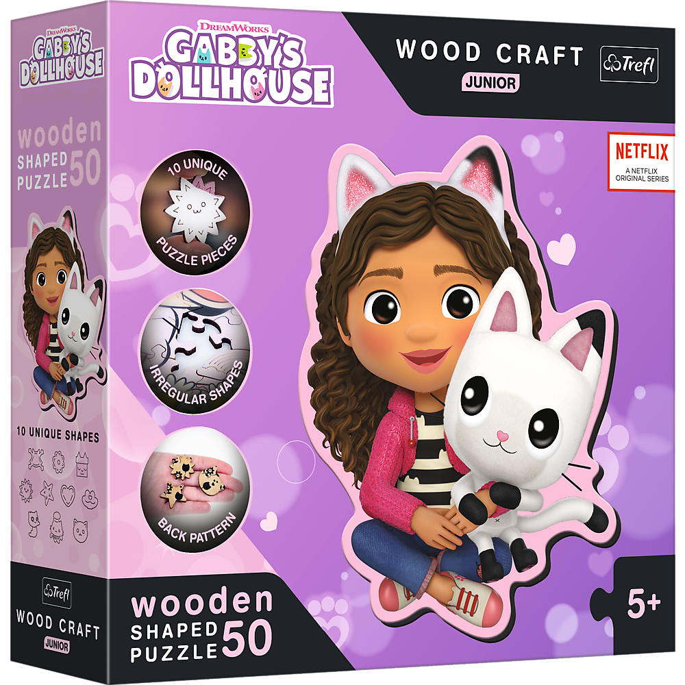 Puzzle 50 drewniane Wood Craft Junior Gabby i jej Kotek 20202