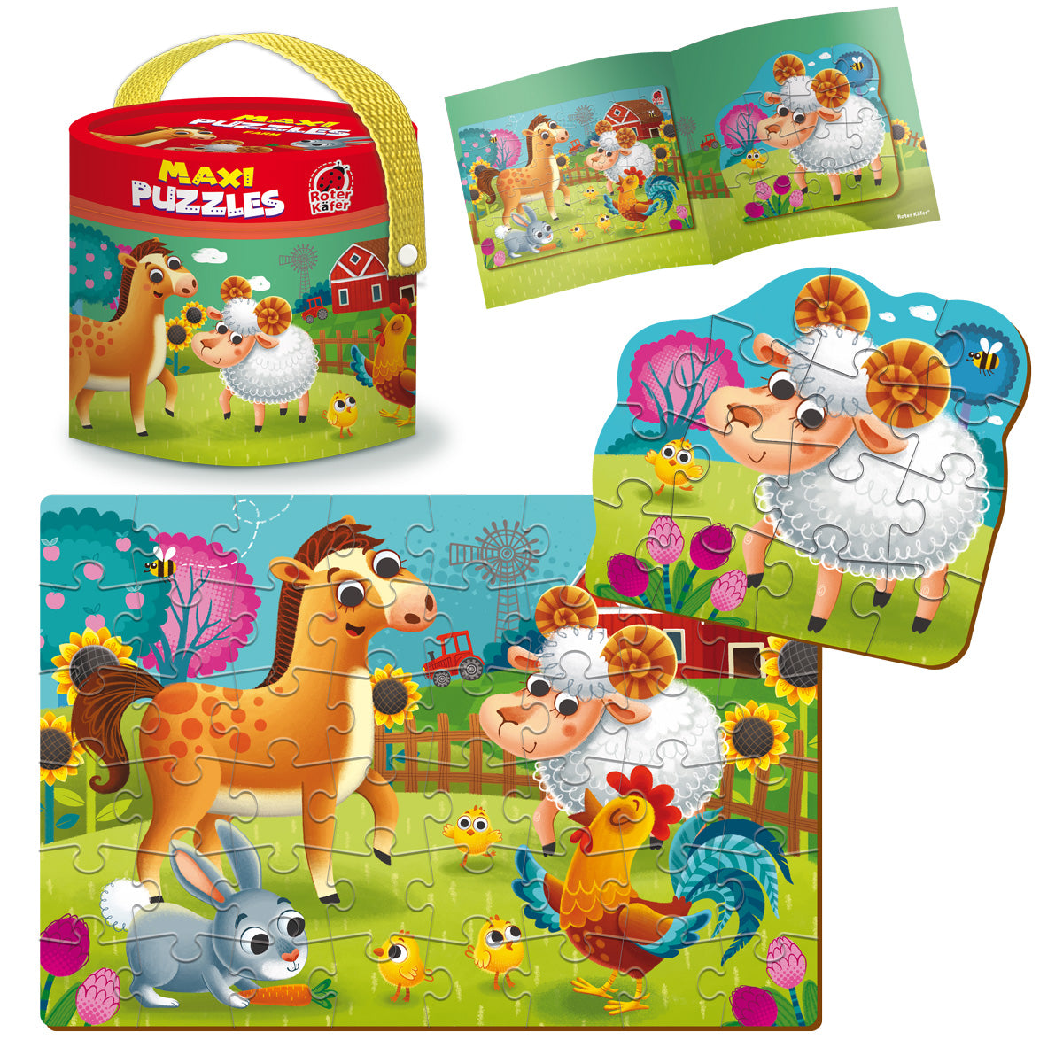Puzzle 2w1 maxi Farma RK1080-01