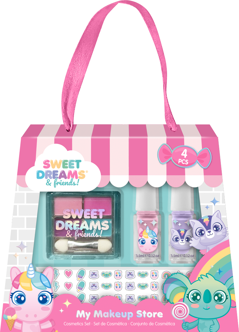 Zestaw do makijażu Sweet Dreams z naklejkami 4 el. KL11659