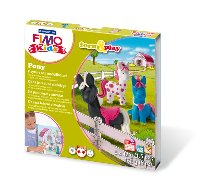 Zestaw Fimo Kids Form&Play Kucyki 4x42 g Staedtler