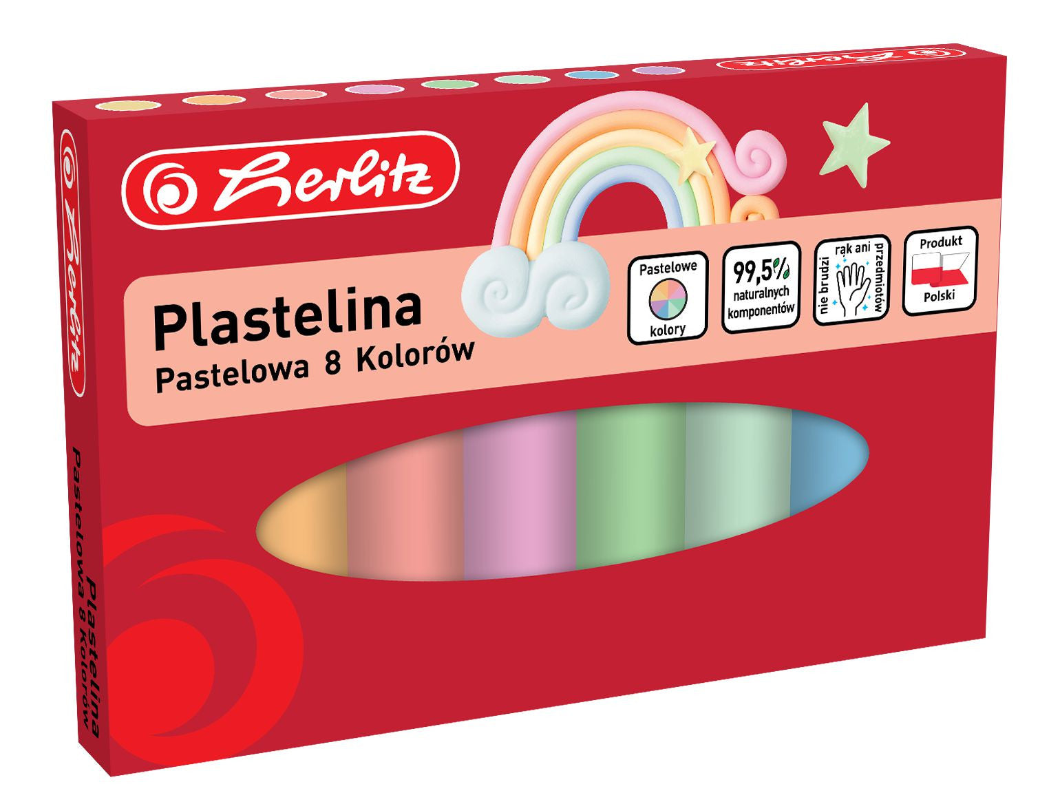 Plastelina pastelowa 8 kolorów