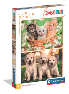 Puzzle 2x60 Super kolor Brothers In Fur 24820