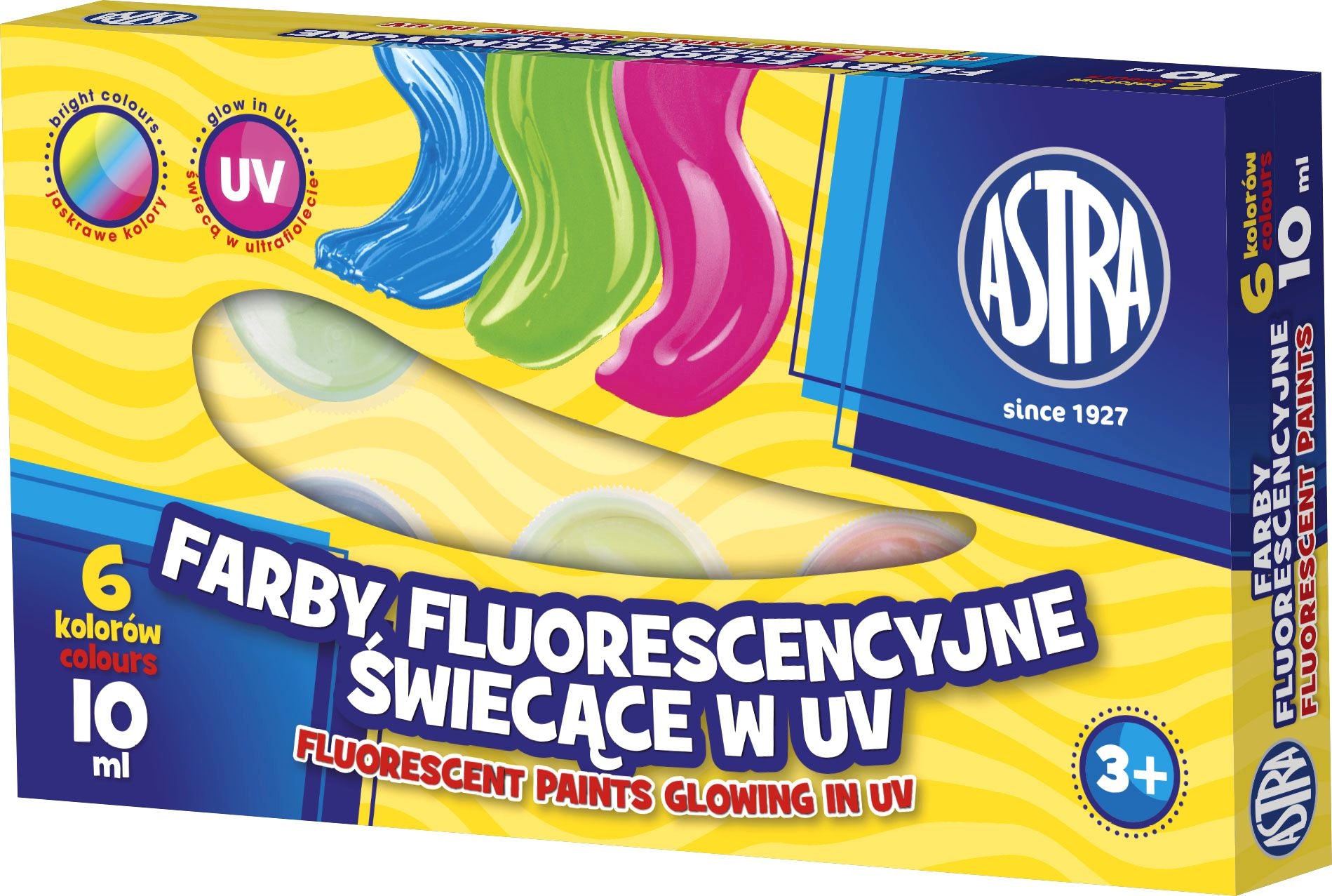 Farby fluorescencyjne Astra 6 kolorów 10 ml