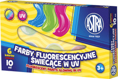Farby fluorescencyjne Astra 6 kolorów 10 ml