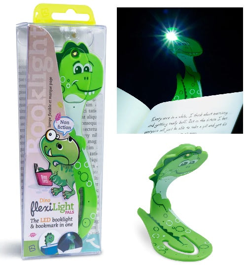 Lampka do książki Dinozaur zielony Flexilight PALS