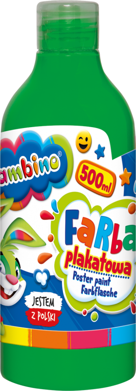 Farba plakatowa 500ml BAMBINO w butelce zielona