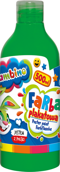 Farba plakatowa 500ml BAMBINO w butelce zielona