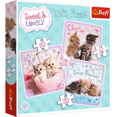 Puzzle 3w1 (20,36,50) Słodkie kotki sweet and lovely 34809