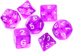 Gra komplet kości RPG kryształowo fioletowe