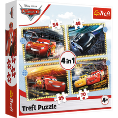 Puzzle 4w1 (35,48,54,70) Do startu, gotowi, start! Cars 3 34608