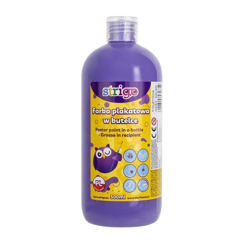 Farba plakatowa Strigo butelka 500 ml fioletowa