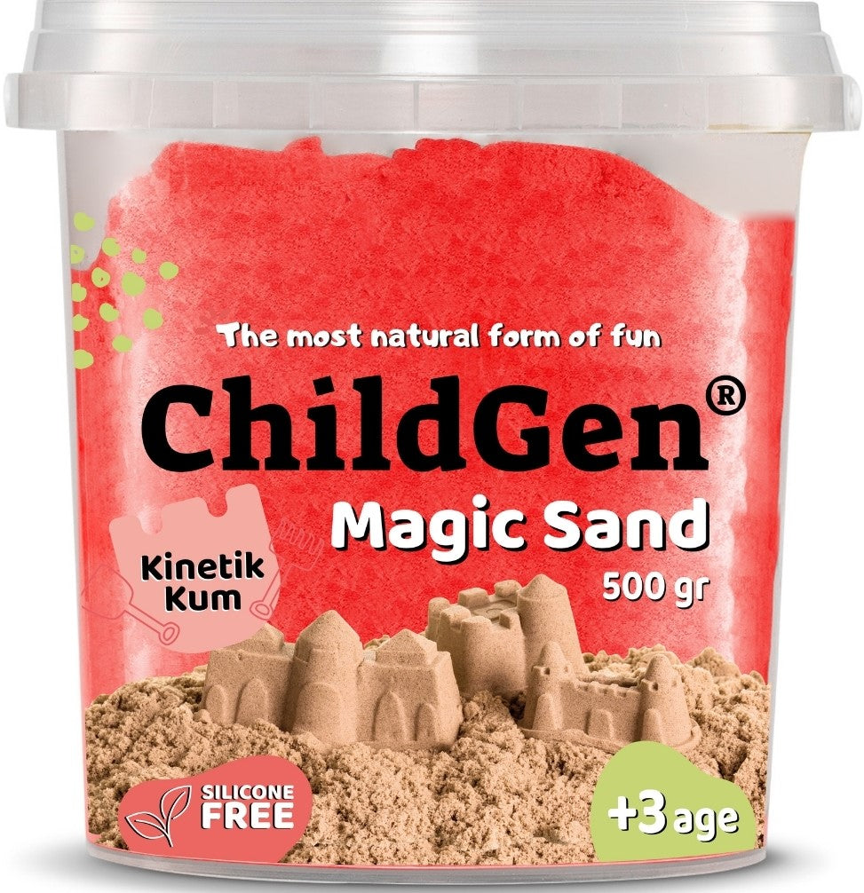 Piasek kinetyczny naturalny czerwony 500g