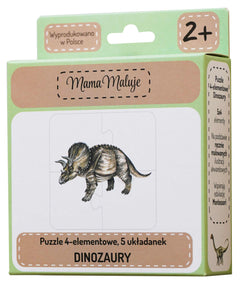 Puzzle 4 elementowe Dinozaury