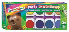 Farby akwarelowe Bambino 24 kolory duża pastylka