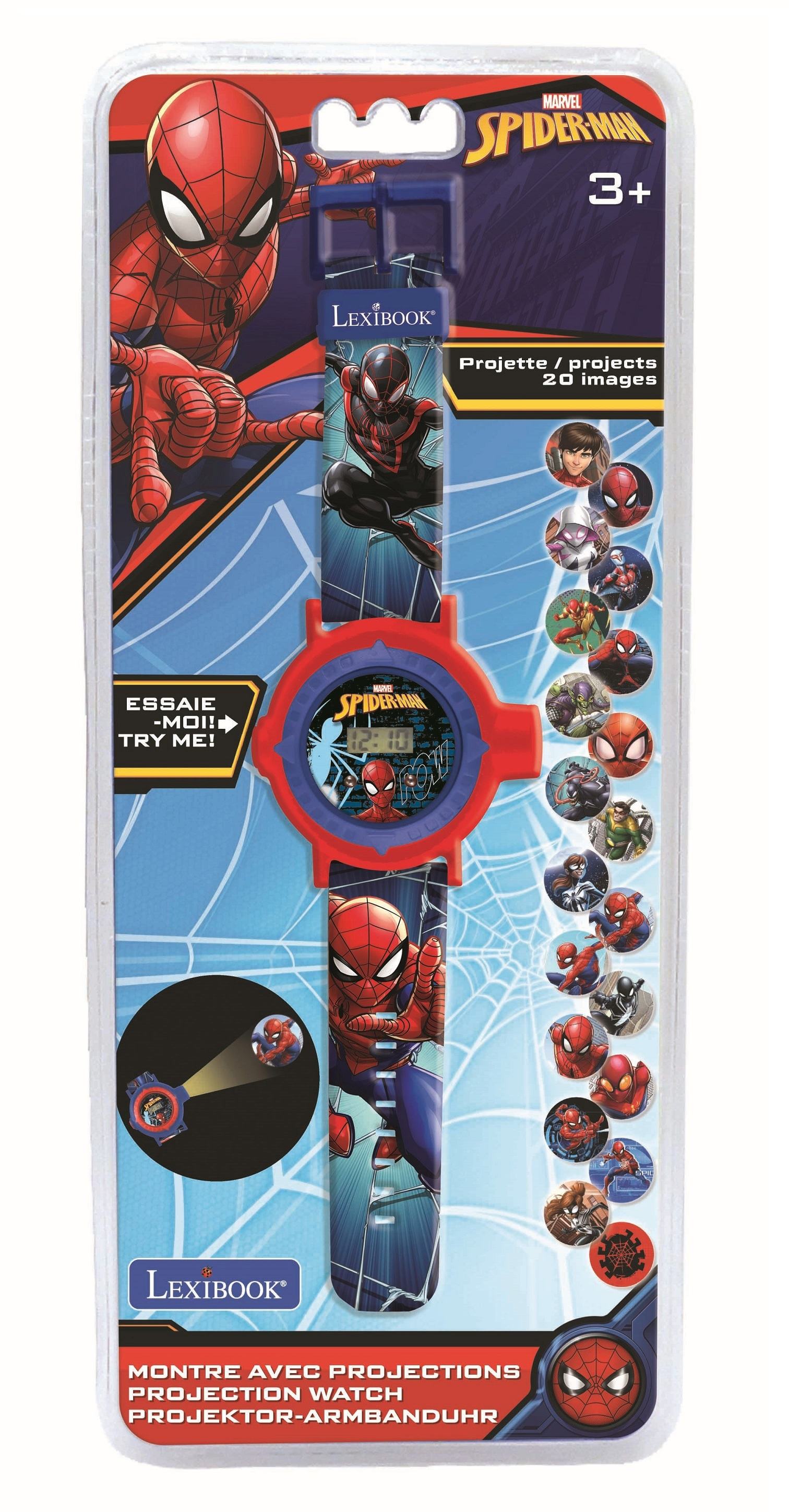 Zegarek projektor Spider-Man z 20 obrazami do wyświetlenia DMW050SP