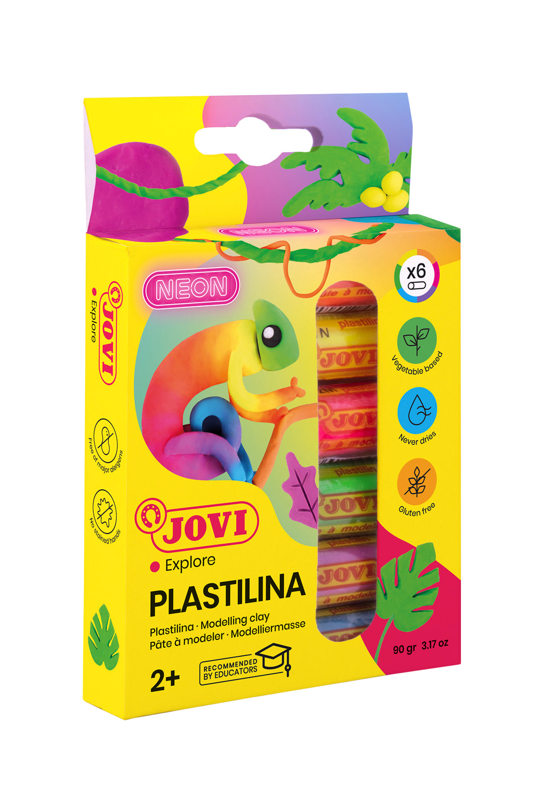Plastelina neonowa 6 kolorów po 15g
